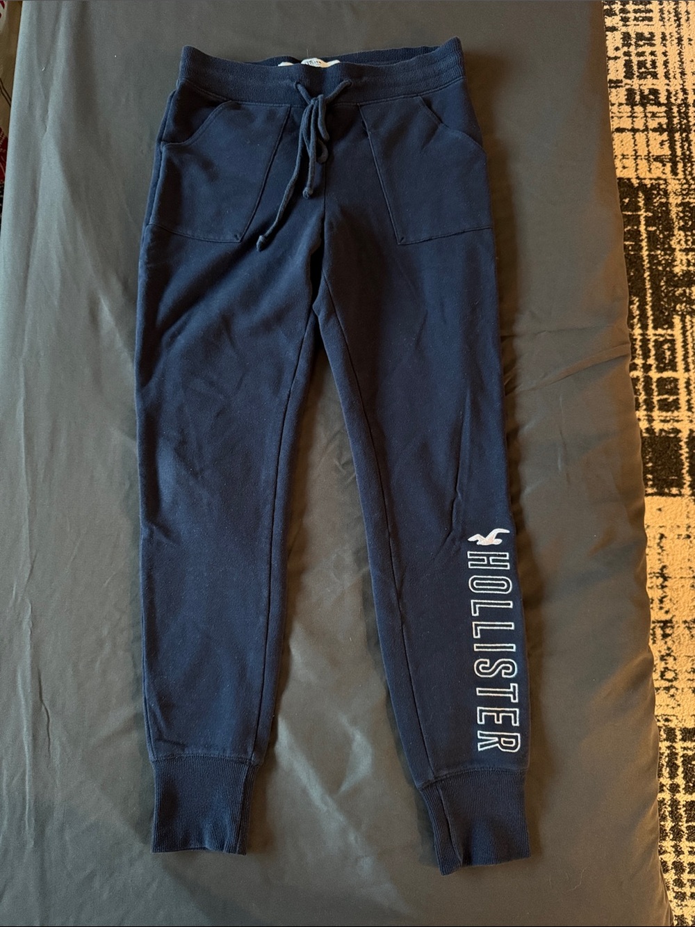 Hollister Navy Blue Kids Logo Joggers